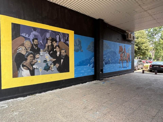 HR Zagreb, Špansko;  Mural "𝐃𝐨𝐧 𝐐𝐮𝐢𝐱𝐨𝐭𝐞" and "Writers Table" 05/2025 #AAsoli
