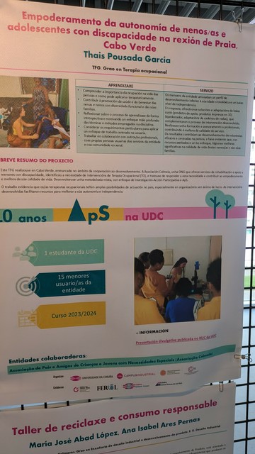 un dos posters dos proxectos de aprendizaxe servizo destes anos, neste caso da nosa compañeira Thais
