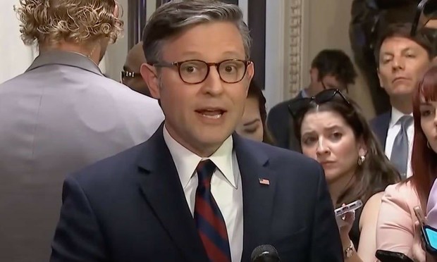 Mike Johnson Heckled After Falsely Claiming Sen. Padilla ‘Charged’ Kristi Noem and Demanding Censure