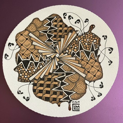 Finished tile after graphite shading is complete