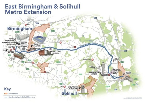 Tram route to Solihull revealed