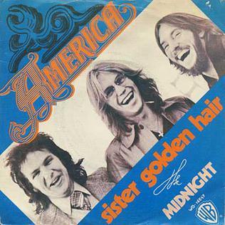 The front cover of Americas Sister Golden Hair single