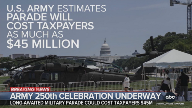 Trump's ego-trip to cost $45 million dollars.