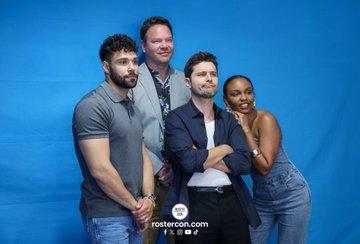 From left to right: Rafael Silva, Jim Parrack, Sierra McClain and Ronan Rubinstein in a group picture.