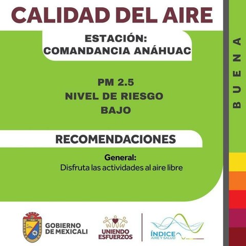 @GobiernoMxl

🌤️ Aviso importante

Con base en los modelos de pronóstico climático y el comportamiento del incendio forestal, se reactivan las actividades en los espacios municipales.  Les pedimos mantenerse atentos ante cualquier cambio en las condiciones del clima. Seguimos monitoreando de