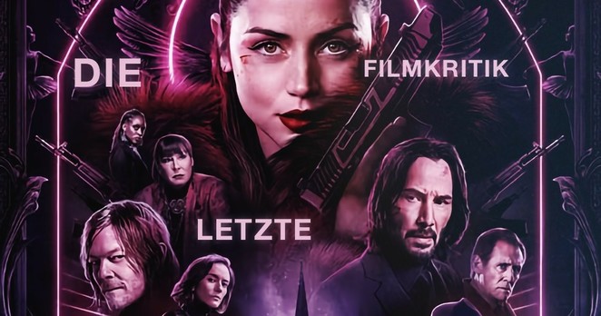 Filmposter mit Protagonist*innen des Spin-Offs "Ballerina" aus der Welt von John Wick. Coverbild des Podcasts "Die Letzte Filmkritik".