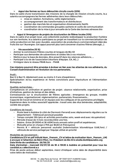offre emploi bio63 partie 2