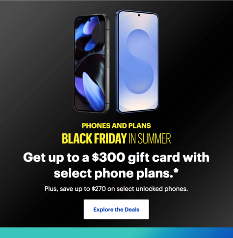 Black Friday In Summer Ad from Best Buy. Seems like retailers are getting desperate trying to attract buyers.