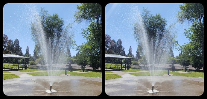 Fountain in a playground splash pad