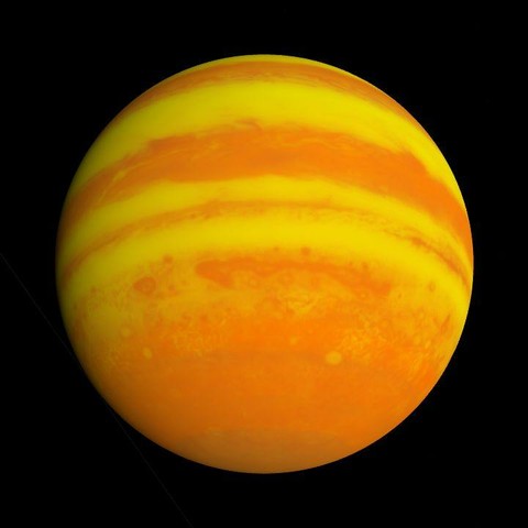 A computer-generated representation of the Kepler-297 c exoplanet.
