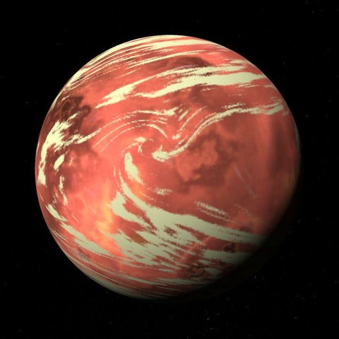 A computer-generated representation of the Kepler-215 d exoplanet.