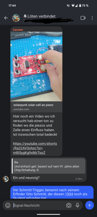 Screenshot der löten verbindet Gruppe