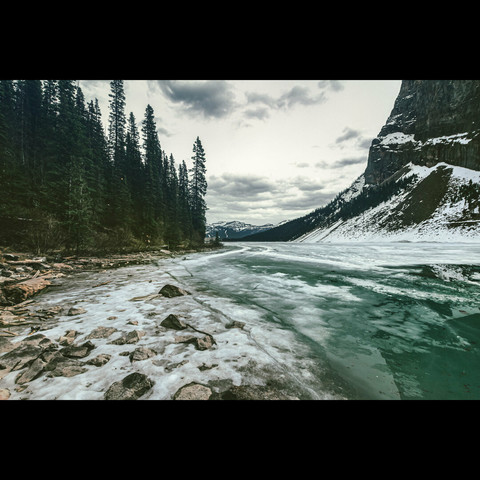 Frozen Louise Lake, Banff national park , Alberta, Canada
