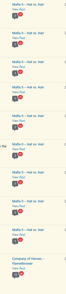 screenshot showing a list of spam comments for my mafia article