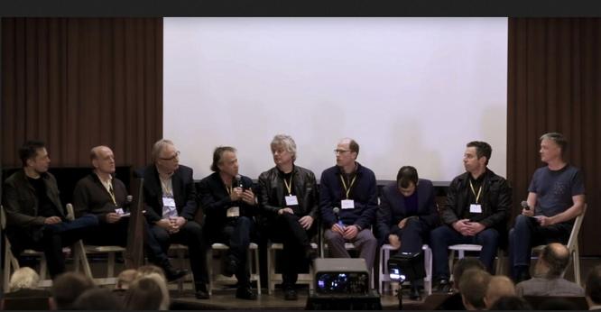 9 almost all white men, including Bostrom, billionaires Musk and Tallin, discussing "AI" and "existential risks."