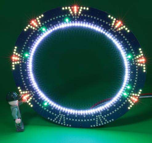 Stargate LEDs on dark background