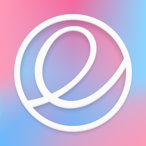 The elementary logo with trans pride colors