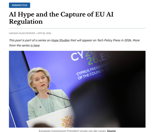 Screenshot from the top of the article featuring a picture of Ursula van der Leyen