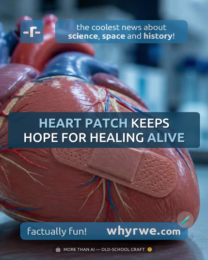 Artificial hart with a plastic patch.