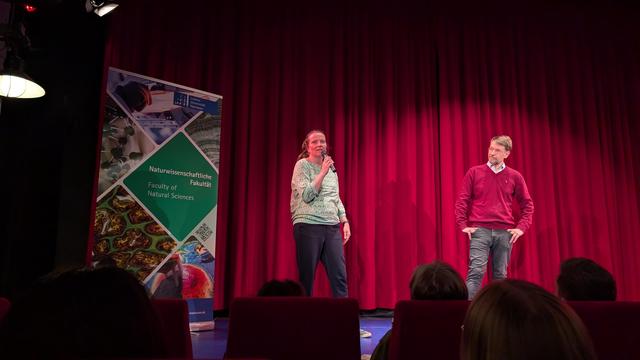 Zwei Protagonisten des Film auf der Bühne im Gespräch mit dem Publikum