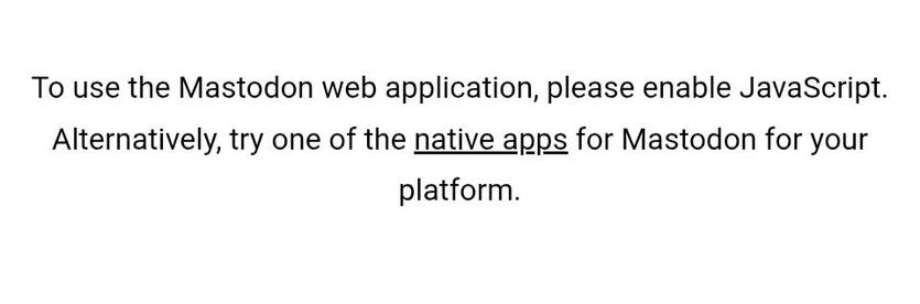 To use the Mastodon web application, please enable JavaScript. Alternatively, try one of the native apps for Mastodon for your platform.