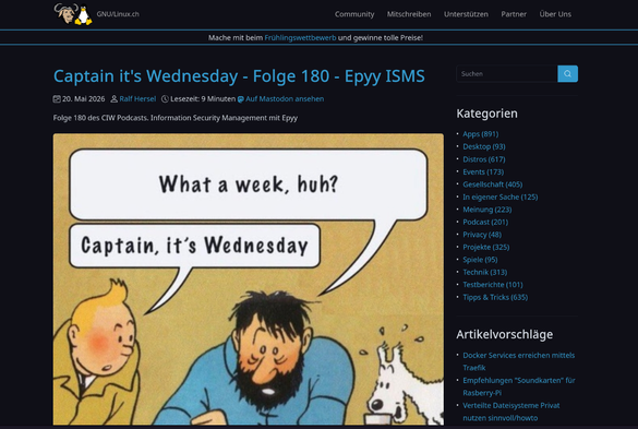 Screenshot der Website gnulinux.ch