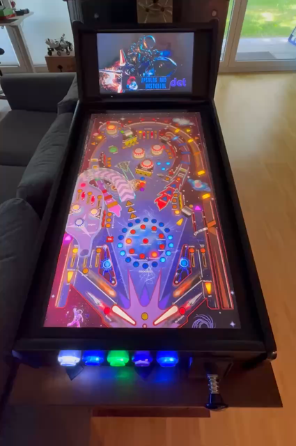 A small virtual pinball cabinet with 2 screens (playfield and backglass) that runs Space Cadet pinball