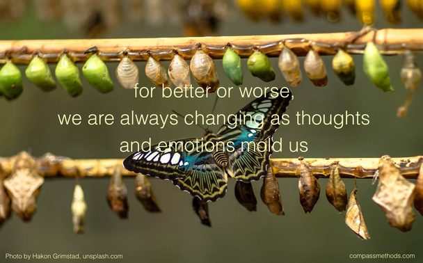 for better or worse, we are always changing as thoughts s and emotions mold us