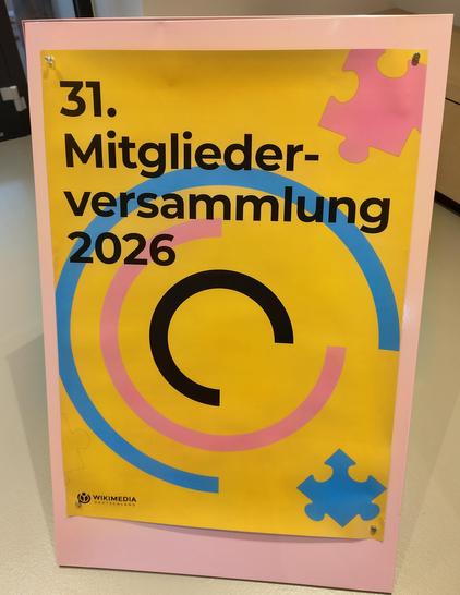 Plakat mit der Aufschrift: 31. Mitglied Versammlung 2026.