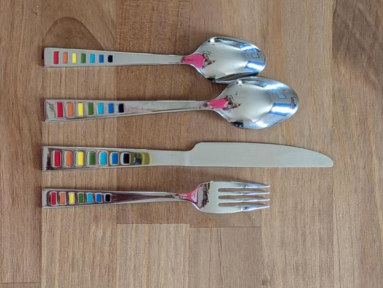 rainbow pride flatware (underside)