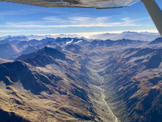 Flying the southern part of the Swiss Alps