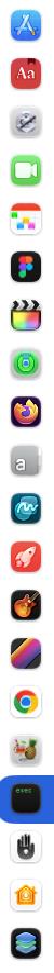 A screenshot of macOS 27 Finder in column view showing a bunch of app icons. The app icons look weird because of the scale.