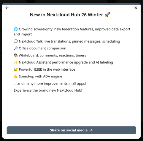 nextcloud community edition v26