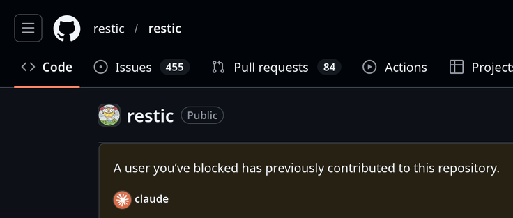 Same thing, but for the restic/restic repo.