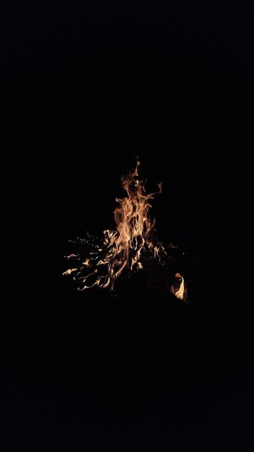 Flammen eines Lagerfeuers bei Nacht