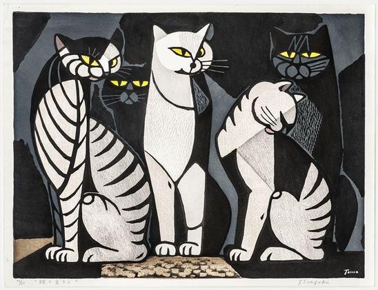 Cat Gathering (Night) 
Inagaki Tomoo 
1957