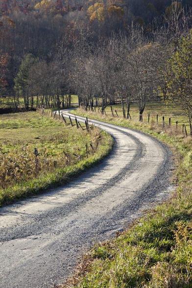 Whirly gravel road, countryside
