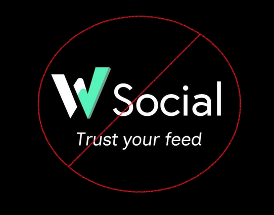 W social with a forbidden bar over it