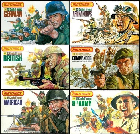 The six legendary Matchbox toy soldier sets.