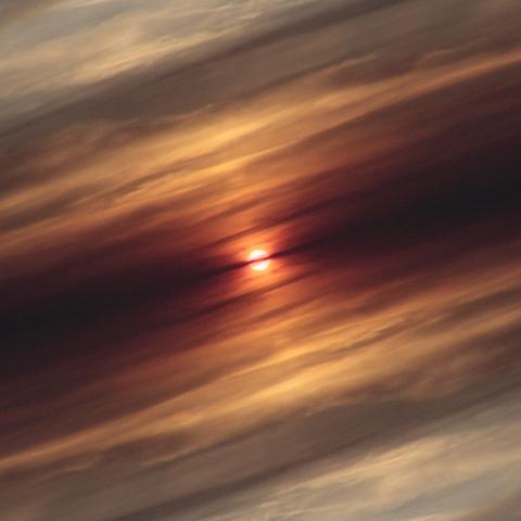 Closeup of dramatic sun