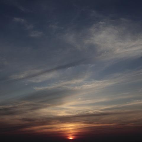 Original photo with sun at the bottom center