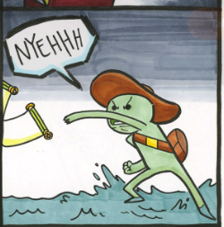 The last panel from the "Scroll of Truth" meme: a cartoon adventurer opens a treasure chest, exclaiming "I've finally found it.. after 15 years! The scroll of truth!" except he reads what it says, doesn't like it, then chucks it away going NYEHHH.