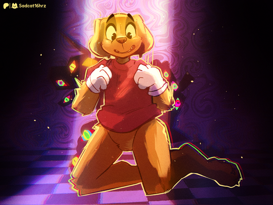 Furry art: Scratch character from TADC—abstraction in solitude