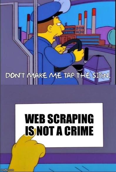 Web scraping is not a crime