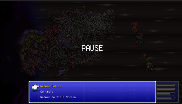 A screenshot of the Pixel Remaster of final fantasy 5, of final boss Neo Exdeath crumbling after their death.