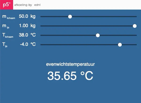 Screenshot of the app with sliders and numbers.