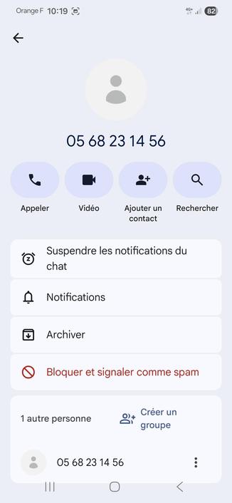 Copie d’écran d’un appel publicitaire avec le n⁰