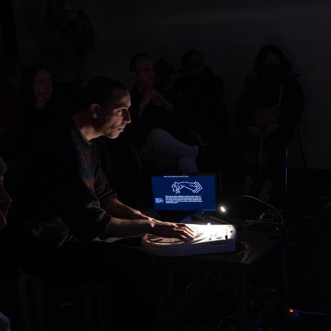 Raphael Bastide performing "being a script"