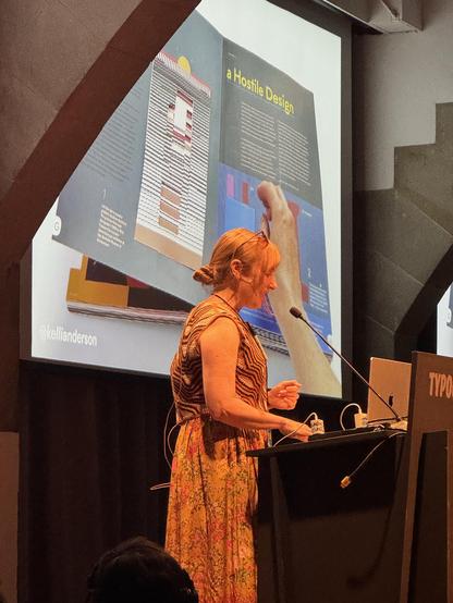 Kelli Anderson presenting at Typographics 2026