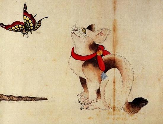 Cat and Butterfly 
Katsushika Hokusai 
18th century